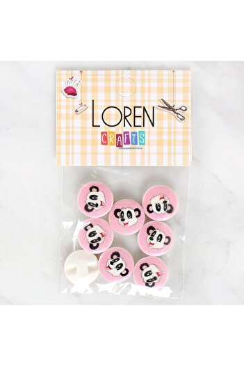 CT STONES Loren Crafts 8-Piece Panda Button - 1030