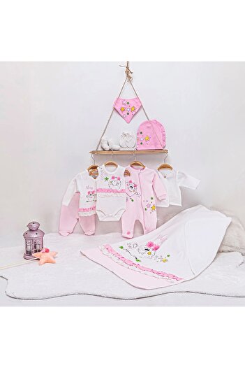 İmaj Baby Girl Monster Girl Pink 10 Piece Hospital Discharge Set