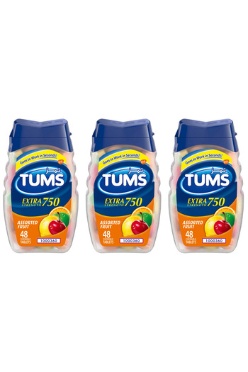 Tums Extra Strength 750mg 48 Chewable Tablets X 3