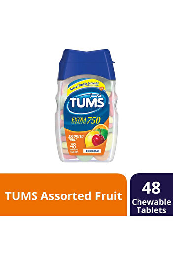 Tums Extra Strength 750mg 48 Chewable Tablets X 3