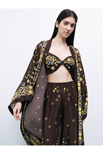 Nocturne Draped Patterned Kimono