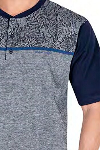 Pierre Cardin 6053 Men's Short Sleeve Jacquard 3-Piece Pajamas Set