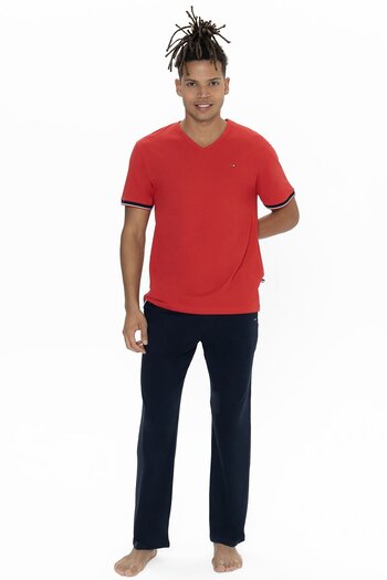 U.S. Polo Assn. U.S. Polo Assn. 18896B Men`S Plus Size Short Sleeve Crew Neck Pajama Set-Red