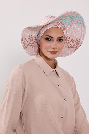 Aisha's Design Μοτίβο καπέλο μπόνε τουρμπάνι με αφαιρούμενη πλάτη με φιόγκο, S-4YD