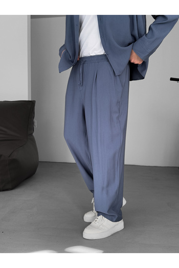 BYBASICMAN Petrol Mavisi Gabardin Kumaş Baggy Pantolon JJ-185