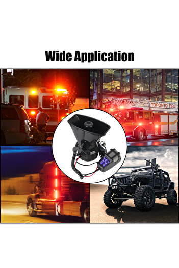 Choice 12V Police Siren Air Horn Speaker Multi-tone & Claxon Horn Car Warning Alarm Megaphone 120DB Loud 12