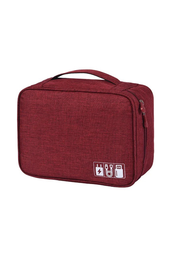 Choice 3Layer(28x9x21cm) Red Multi-functional Large Capacity Waterproof Digital Electronic Organizer USB Da