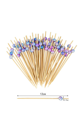 Choice C05 100Pcs Disposable Bamboo Skewer Hawaiian Flamingo Pearl Cocktail Picks Buffet Food Fruit Forks F