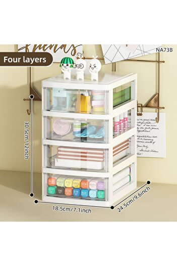Choice White - four layers JOJAJU 1Pc Storage Box,Space-Saving Clear Drawer Organizer (2/3/4-Tier) Sort Off