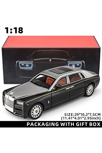 choice2 silver With Box 1:18 Rolls-Royce Phantom Model Car, Zinc Alloy Pull Back Toy Diecast Car with Sound