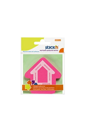 Gıpta 21542 Stickn 70X70 Arrow Shaped Adhesive Memo Pad Pink 50 Yp
