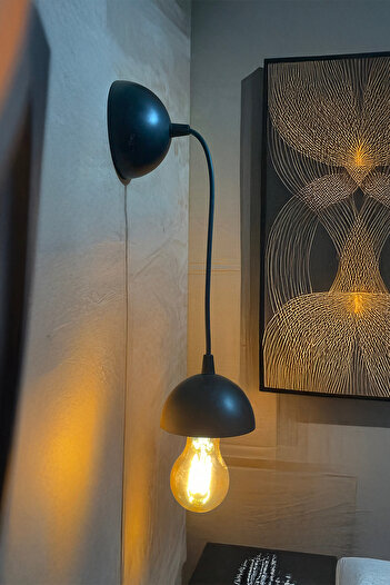 Celestia Siyah Duvar Apliği Endüstriyel & Minimalist Tasarım Modern Dekoratif Edison Lamba