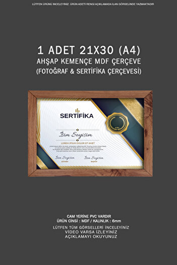 yhfoto 1 Piece - A4 Frame - Certificate Frame - A4 Frame - 21X30 Frame - Diploma Frame