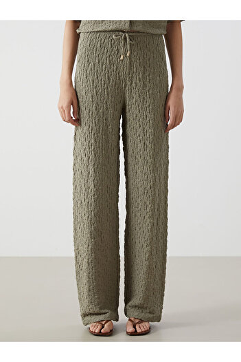 LC Waikiki Elastic Waist Textured Women's Trousers