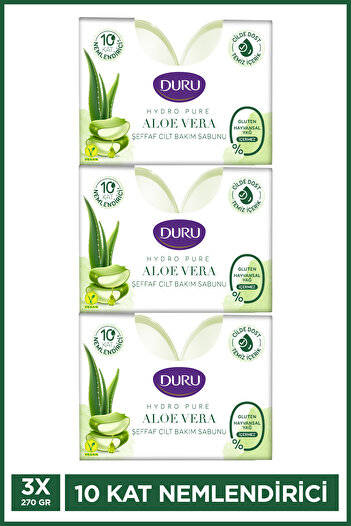 Duru Hydro Pure Aloevera 6 Pieces Soap 3X270 Gr Gluten Free