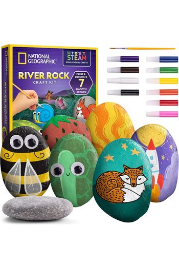 NATIONAL GEOGRAPHIC River Rock Craft Kit, Multicolour, Small