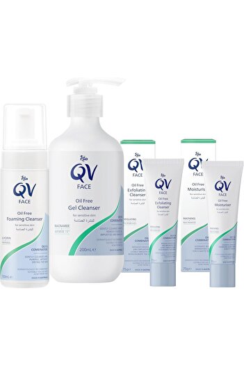 Qv Face Oily/Combination Gel Cleanser 200ml - Deep Cleansing & Oil Control, Gentle on Sensitive Skin