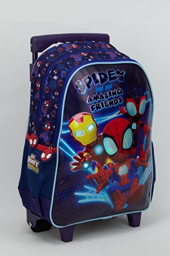 SUNCE Sun-ce Trolley Spidey and Friends Backpack with 2 Compartments and 2 Side Pockets, 14.3-Inch Size