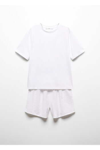 MANGO Woman Pantaloni albi de pijama pentru femei 67065999