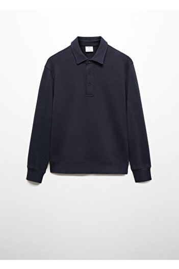 MANGO Woman Navy Blue Men's Sweatshirt 67094479