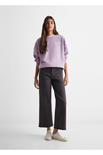 MANGO Woman Лавандулов суичър за момичета 67055998