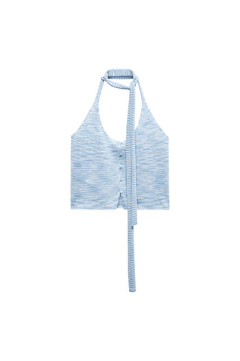 MANGO Woman Nebesky modrá dámská bustier 67069604