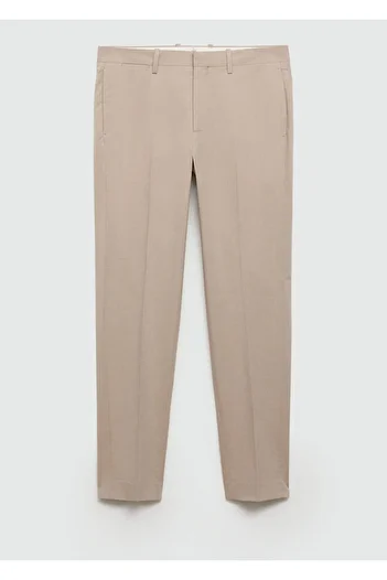 MANGO Woman Men's Beige Trousers 77100580