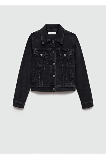 MANGO Jachetă de damă din denim neagră 77110283