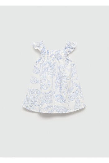 MANGO Woman Baby Girl Cherry White Dress 77040367