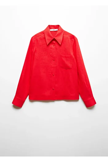 MANGO Woman Coral Women's Shirt 67997141