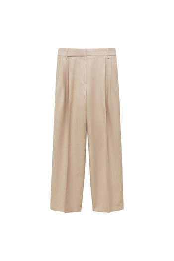 MANGO Dark Camel Women's Trousers 67028661