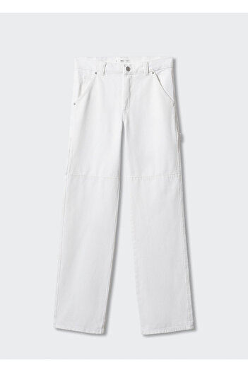 MANGO Woman White Women's Trousers47068256