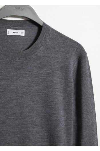 MANGO Woman Men's Gray Sweater - Model57055993
