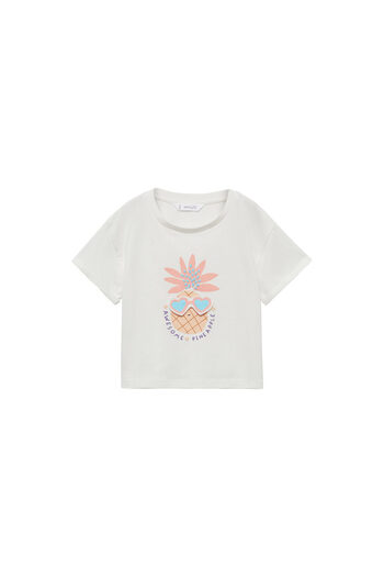 MANGO Woman Tricou alb cireș pentru fetiță 67007950