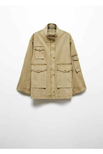 MANGO Woman Khaki Women's Coat 67066316