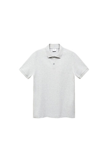 MANGO Woman Metal Gray Men's Polo Neck T-Shirt 67975984