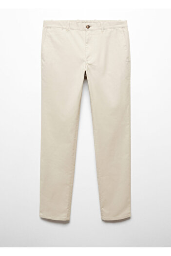 MANGO Woman Men's Beige Trousers 67000619