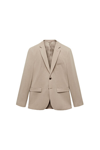 MANGO Men's Beige Blazer Jacket 77110578