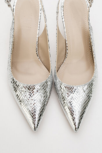 LuviShoes Value Silver Patterned Women's Heeled Shoes