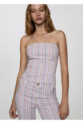 MANGO Woman Γυναικείο παστέλ ροζ παντελόνι 67039605
