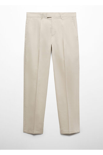 MANGO Woman Men's Beige Trousers 77110571