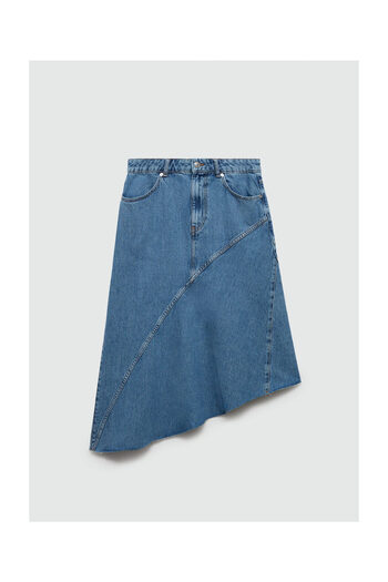 MANGO Woman Fusta denim asimetrică