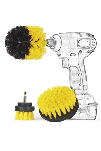Choice Yellow Free shipping 3 pcs/set electric scrubber drill clean brush for baseus official store car gad