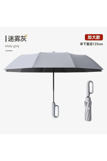 Choice grey-125CM Strong Windproof Automatic Umbrella Sunshade UV Protection Folding Men's Umbrella Buckle