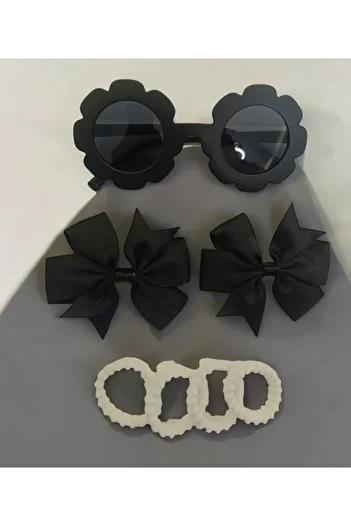 LİDEAS Children's Sunglasses, 2 Grosgrain Buckles and 4 Towel Rubber Set