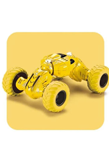 Toyaş Pull Drop Acrobatic Car Bidirectional Pull Drop Plug Car Toy Car Yellow