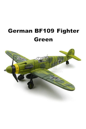 choice2 BF109 Green 22cm 4D Diy Toys Fighter Assemble Blocks Building Model Airplane Military Model Arms WW2