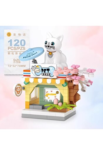 choice2 NO.8601 NO BOX Street View Restaurant Dessert Coffee Pet Fruit Store Model Building Blocks Food Hous