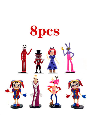 BANDAI 8pcs B 8Pcs/Set The Amazing Digital Circus Anime Figure Ragatha/Jax/Pomni Action Figure PVC Collecti