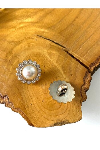 canan dizayn Special Stone 18 mm (28 Size) Golden Pearl Button (12Pcs)